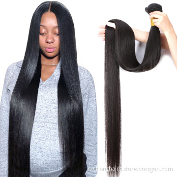 Usexy Hair 32 34 36 38 40 Inch Straight Human Hair Weave Bundles Virgin Brazilian Hair extension